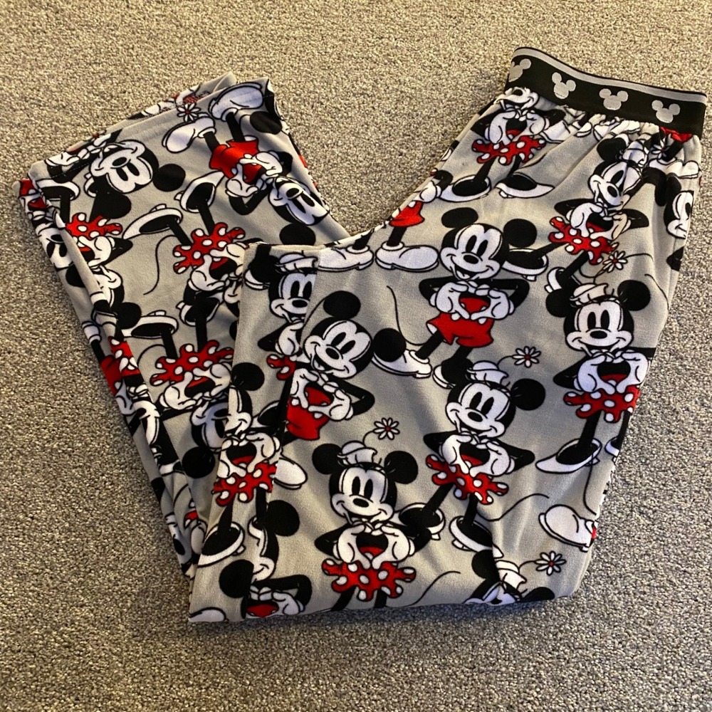 Disney Mickey Mouse Sleepwear Pajama Pants‎ Soft Silver Women's Size S 4-6